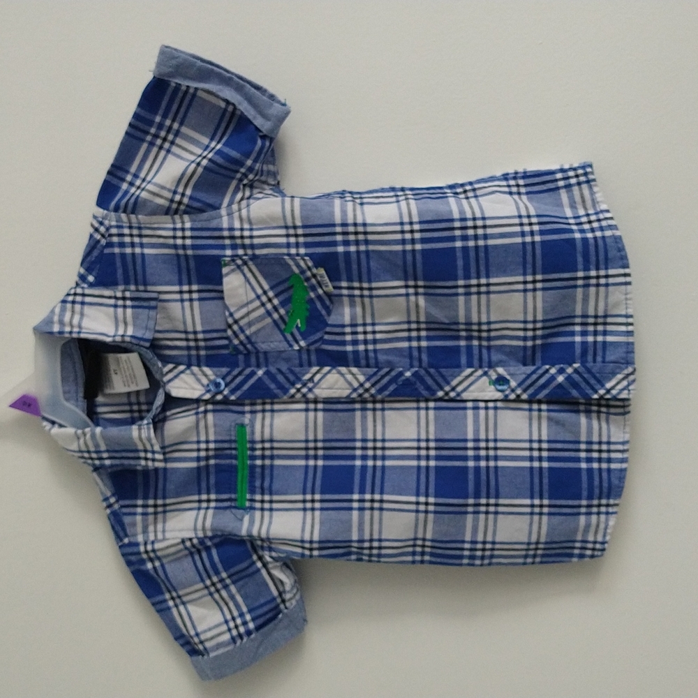 Boy rock blue plaid shirt size 4T